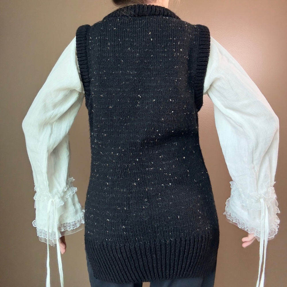 Black Knit Sweater Vest - Picture 4 of 6